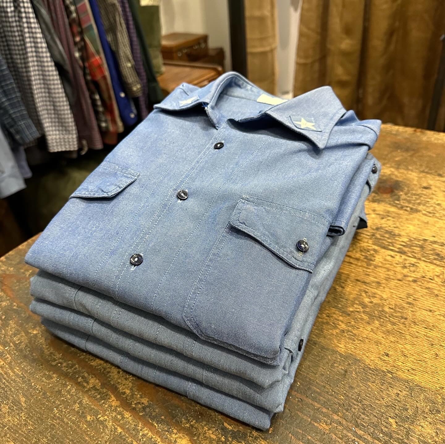 Italian Navy Chambray Shirt
