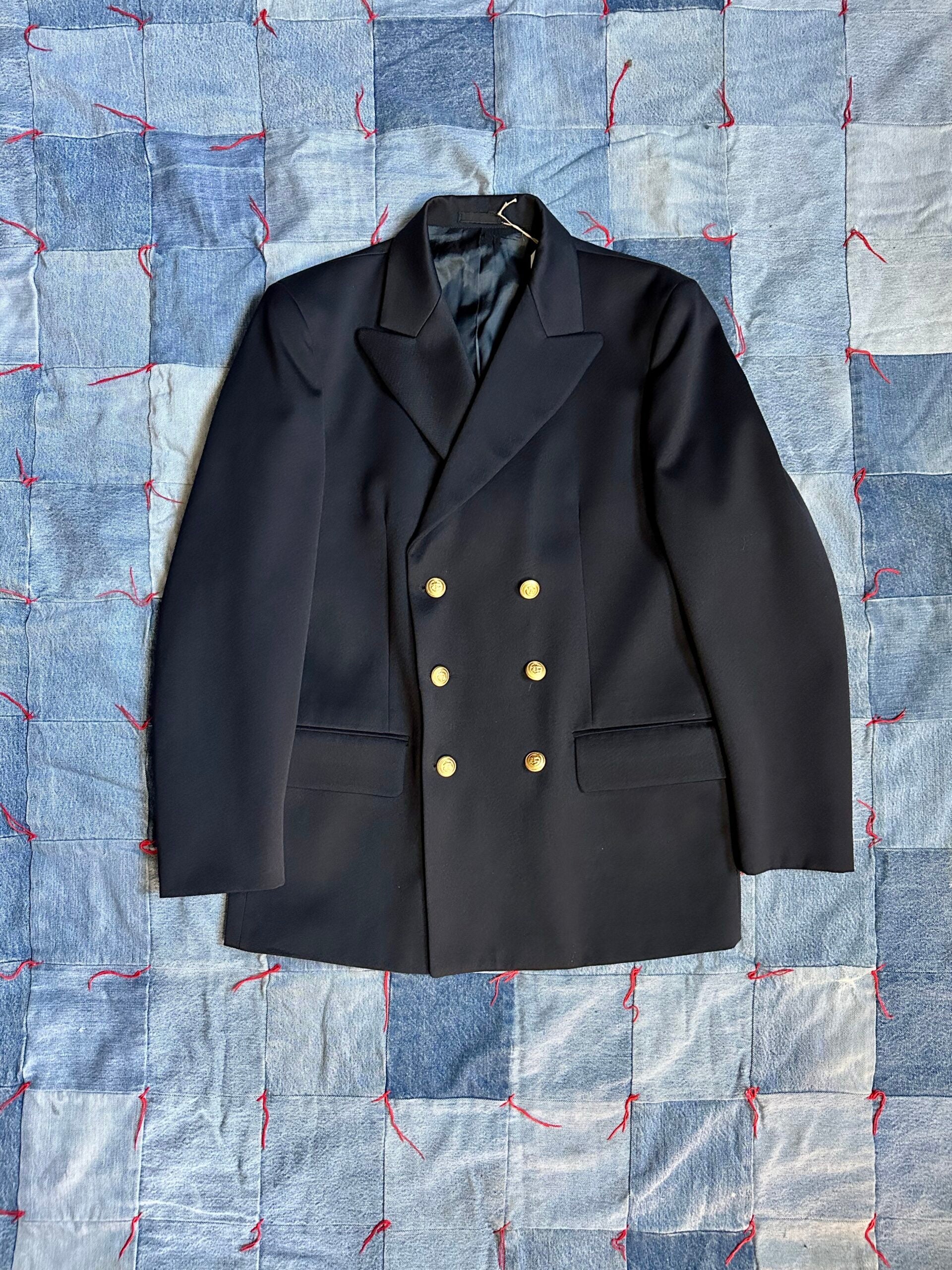 Italian Navy Double Breasted Jacket (M)