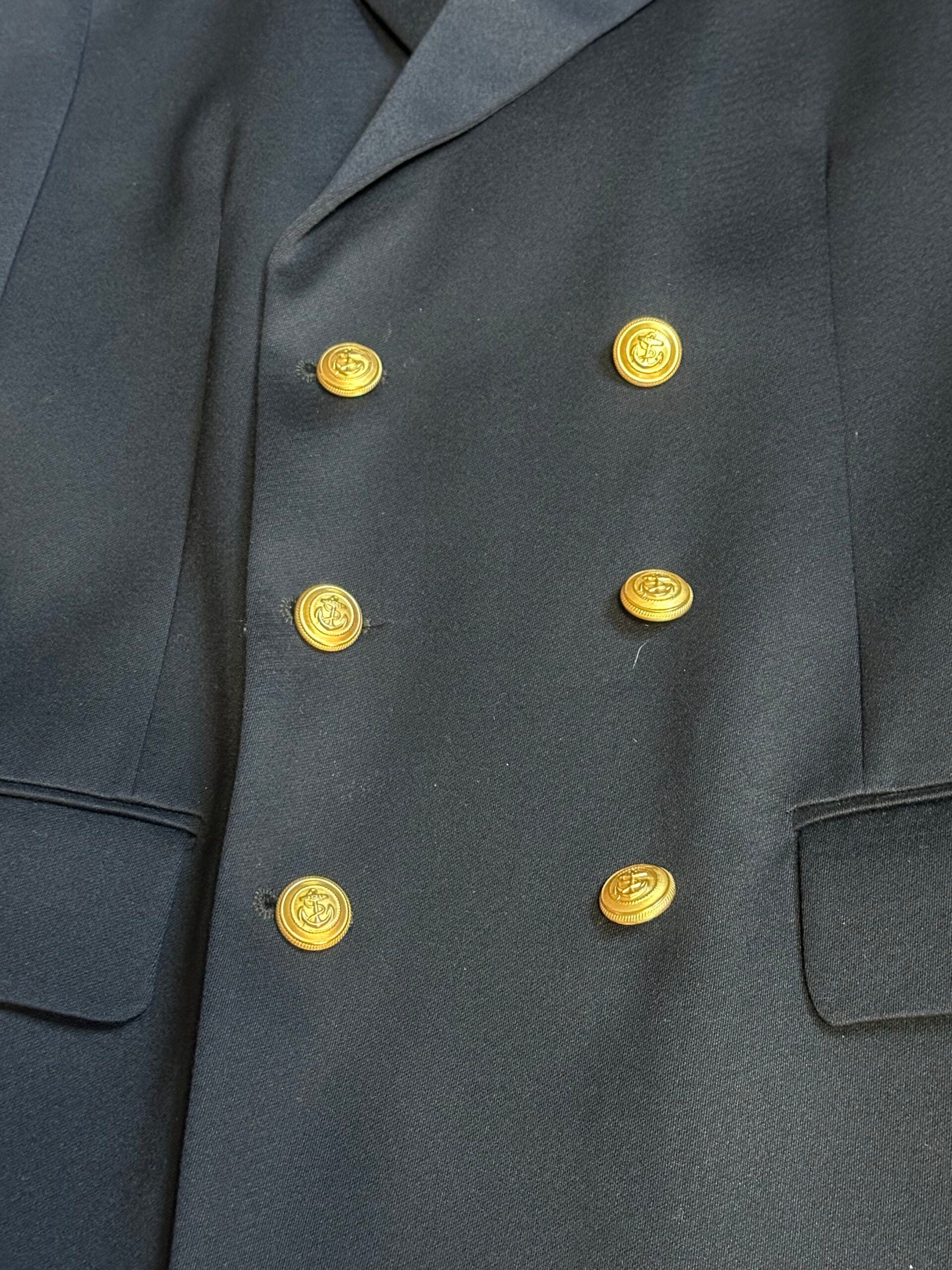 Italian Navy Double Breasted Jacket (M)