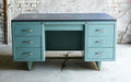 Scrivania Ufficio Anni 50 Blu – noleggio Rusted Vintage
