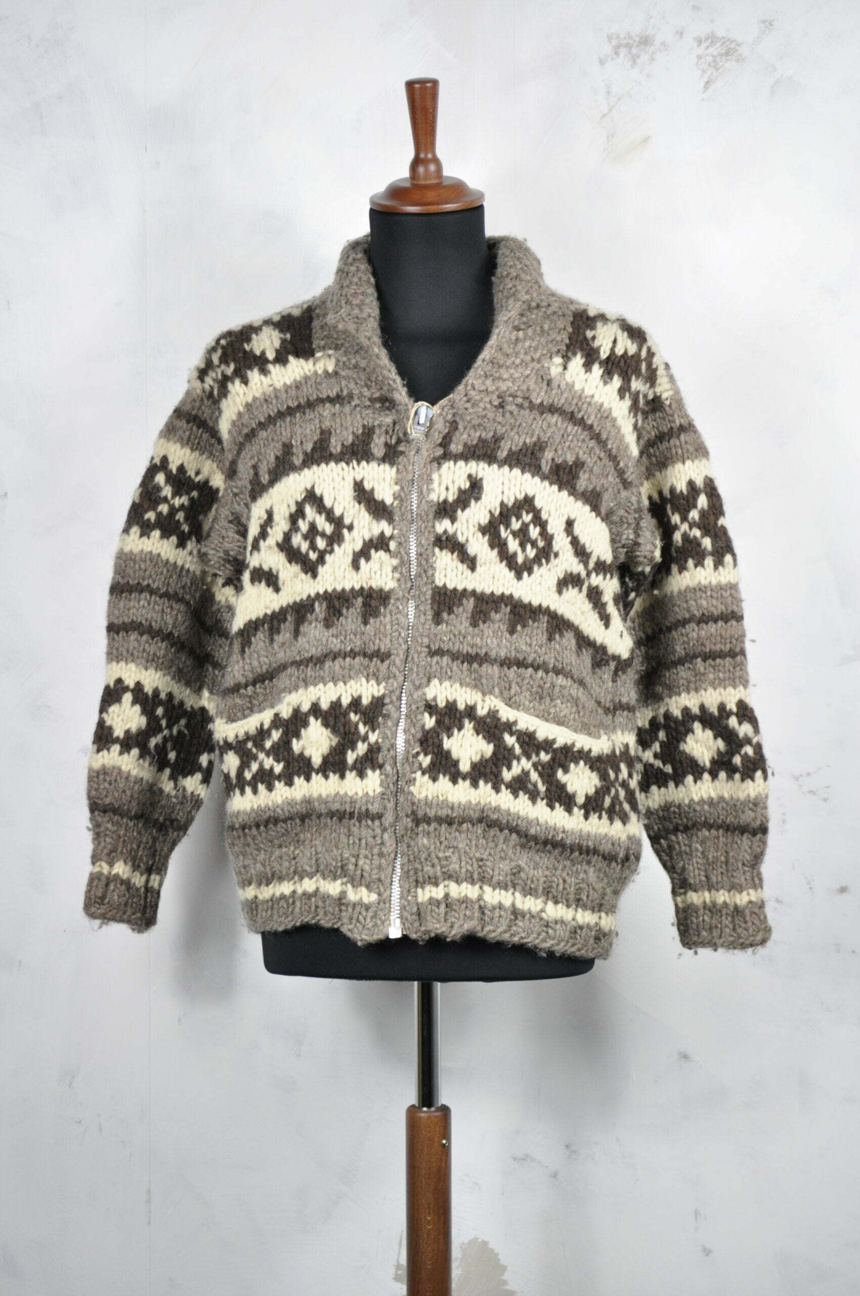 Vintage Cowichan Sweater Medium